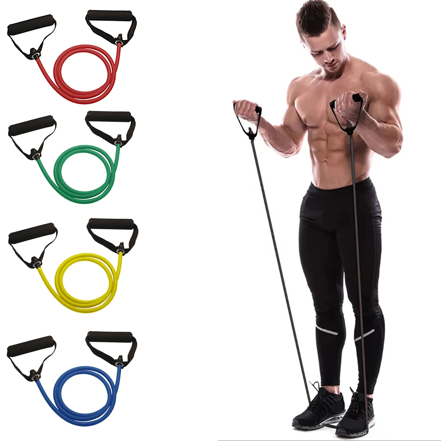 Home Gym Tools - Эспандеры с ручками, ленты для упражнений,