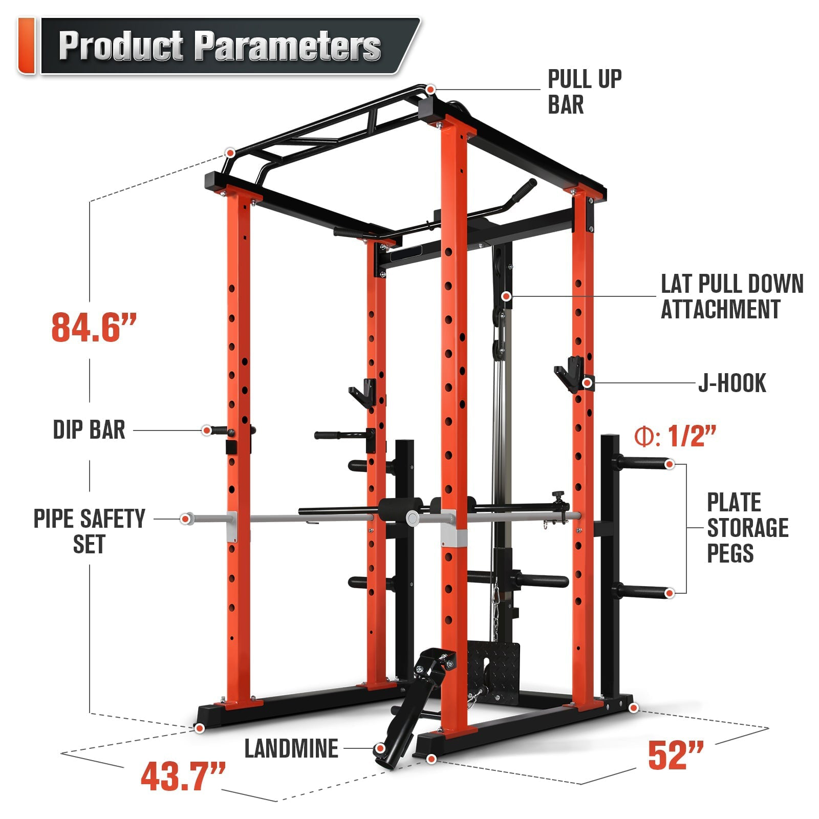 Squat Rack Power - Многофункциональный коммерческий силовой тренажер для дома