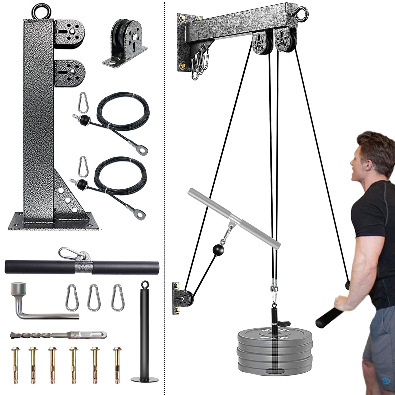 Cable Pulley System - Настенная система шкивов для фитнеса, система