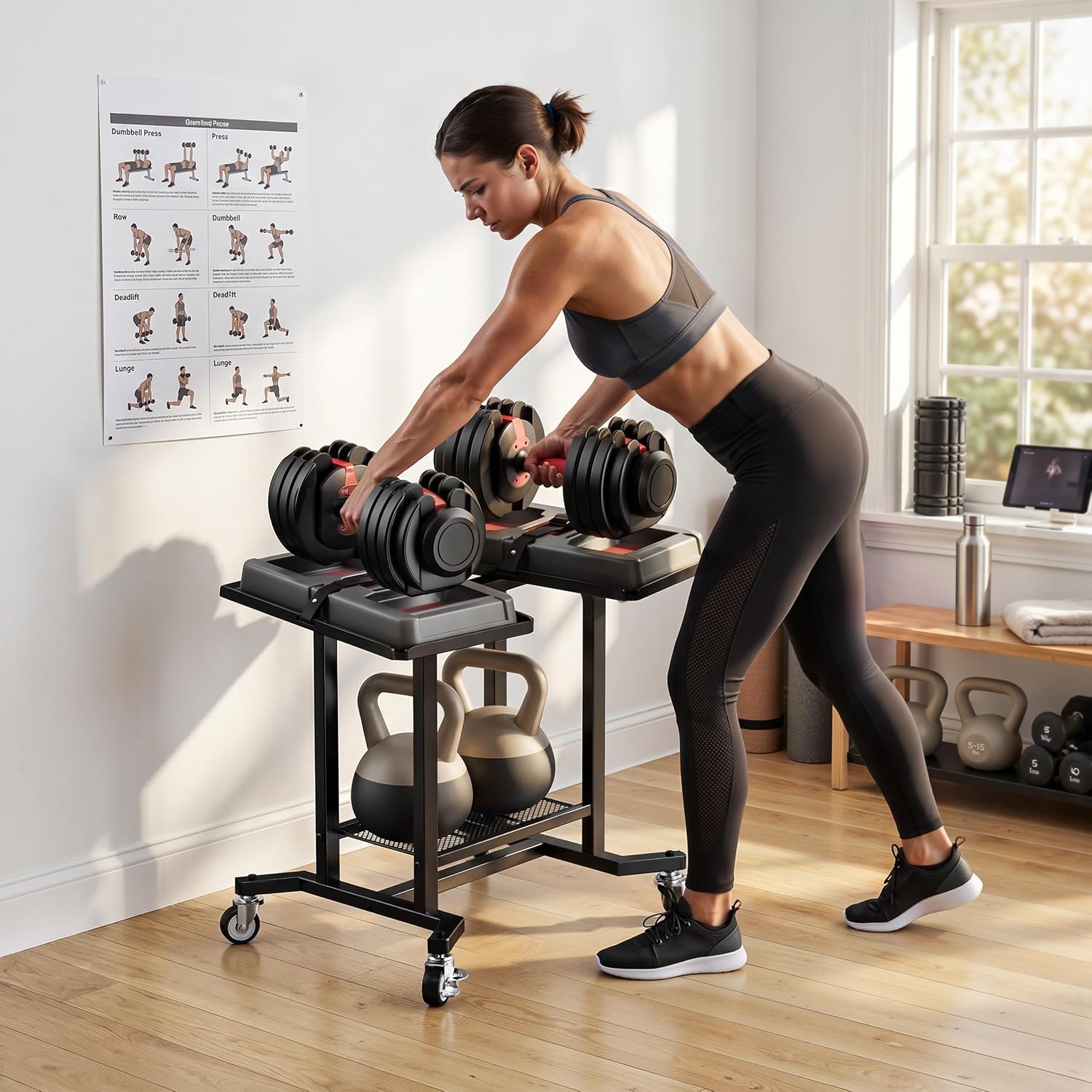 Регулируемая стойка для гантел – обзор и цена Home Gym Floor